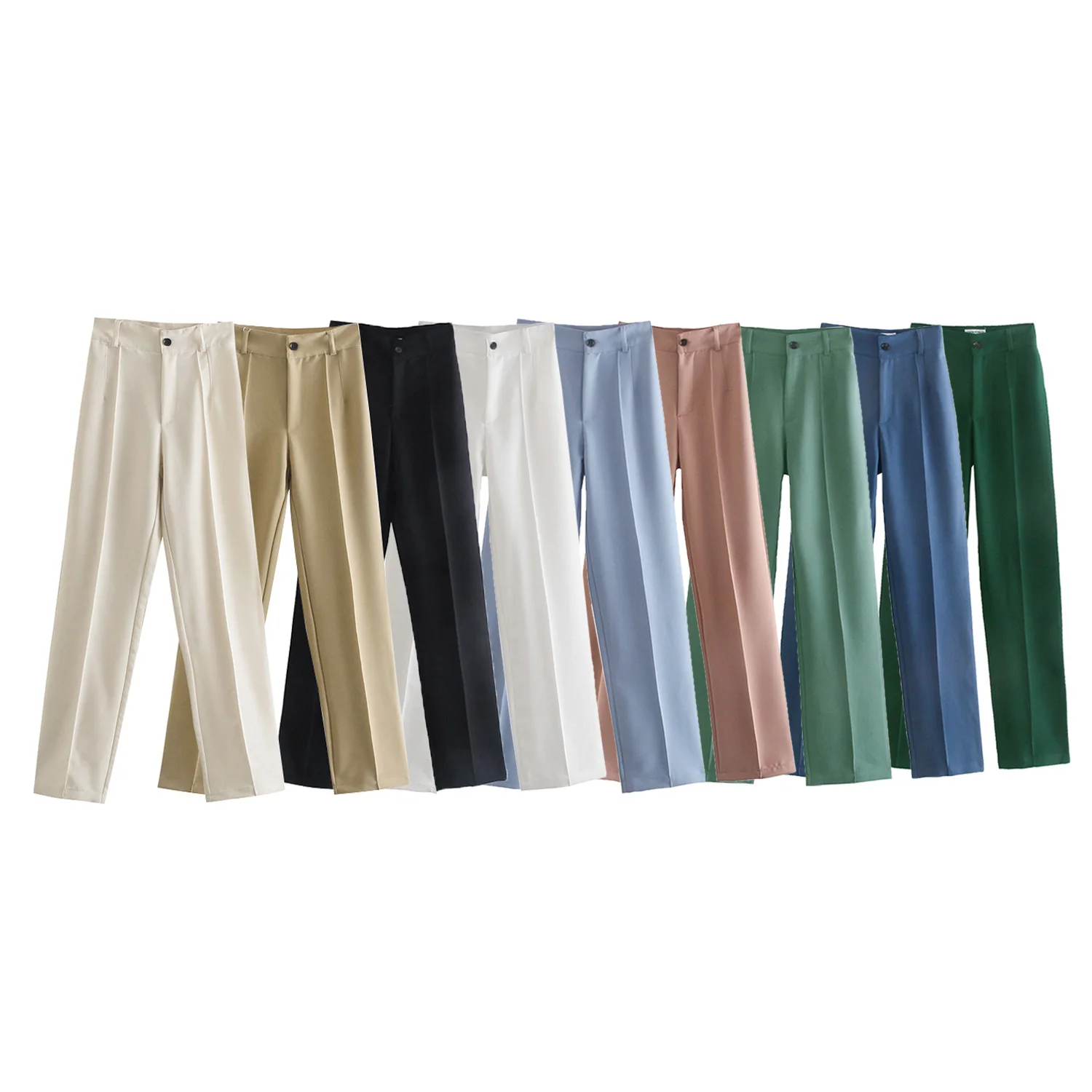 Multi-color Folds Straight Pants Women 2021 High Waist Elegant Fashion Trousers Female Vintage Chic Casual Pant Lady
Multi-color Folds Straight Pants Women 2021 High Waist Elegant Fashion Trousers Female Vintage Chic Casual Pant Lady