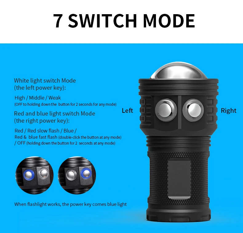 Diving Flashlight Photography LED Light Underwater 100m IPX8 COB Torch Lamp multifunction diving light flashlight