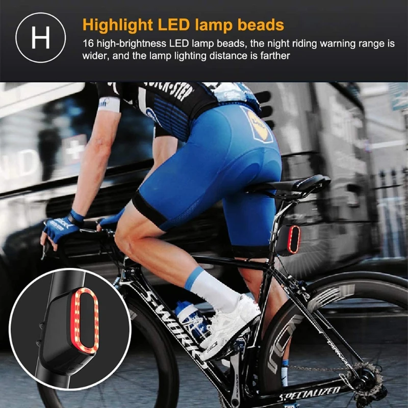 Bicycle Rear Light Automatic LED Bike Brake Sensing Taillight USB Rechargeable 
Bicycle Rear Light Automatic LED Bike Brake Sensing Taillight USB Rechargeable