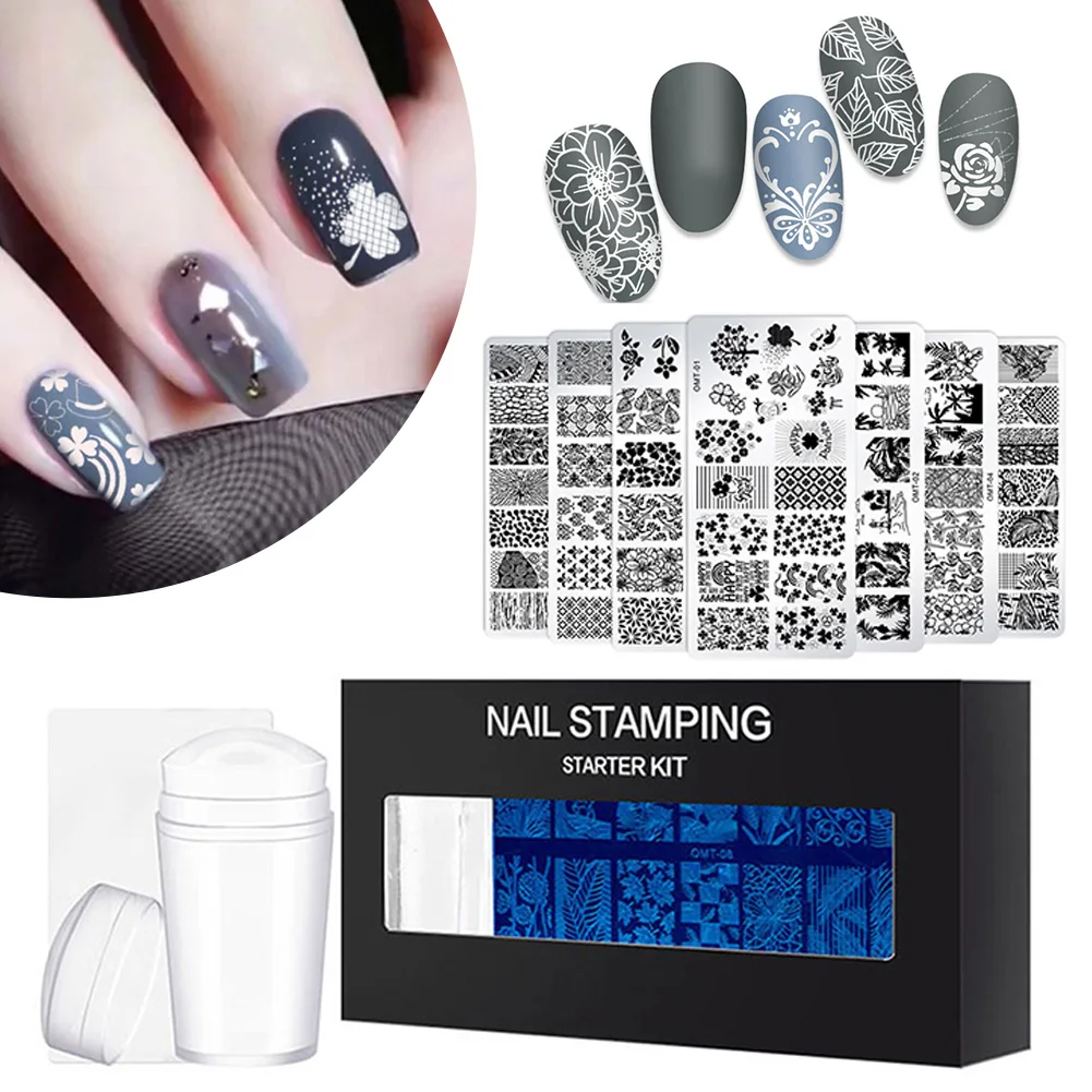 8PCS Nail Stamping Plates Flower Plant Leaves Printing Templates with Stamper Scraper Image Plates DIY Nail Art Manicure Tool
8PCS Nail Stamping Plates Flower Plant Leaves Printing Templates with Stamper Scraper Image Plates DIY Nail Art Manicure Tool