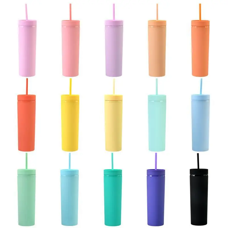 16OZ Straight Straw Cup Student Household Pure Color Cup Double Plastic Frosted Rubber Paint Water Cup
16OZ Straight Straw Cup Student Household Pure Color Cup Double Plastic Frosted Rubber Paint Water Cup