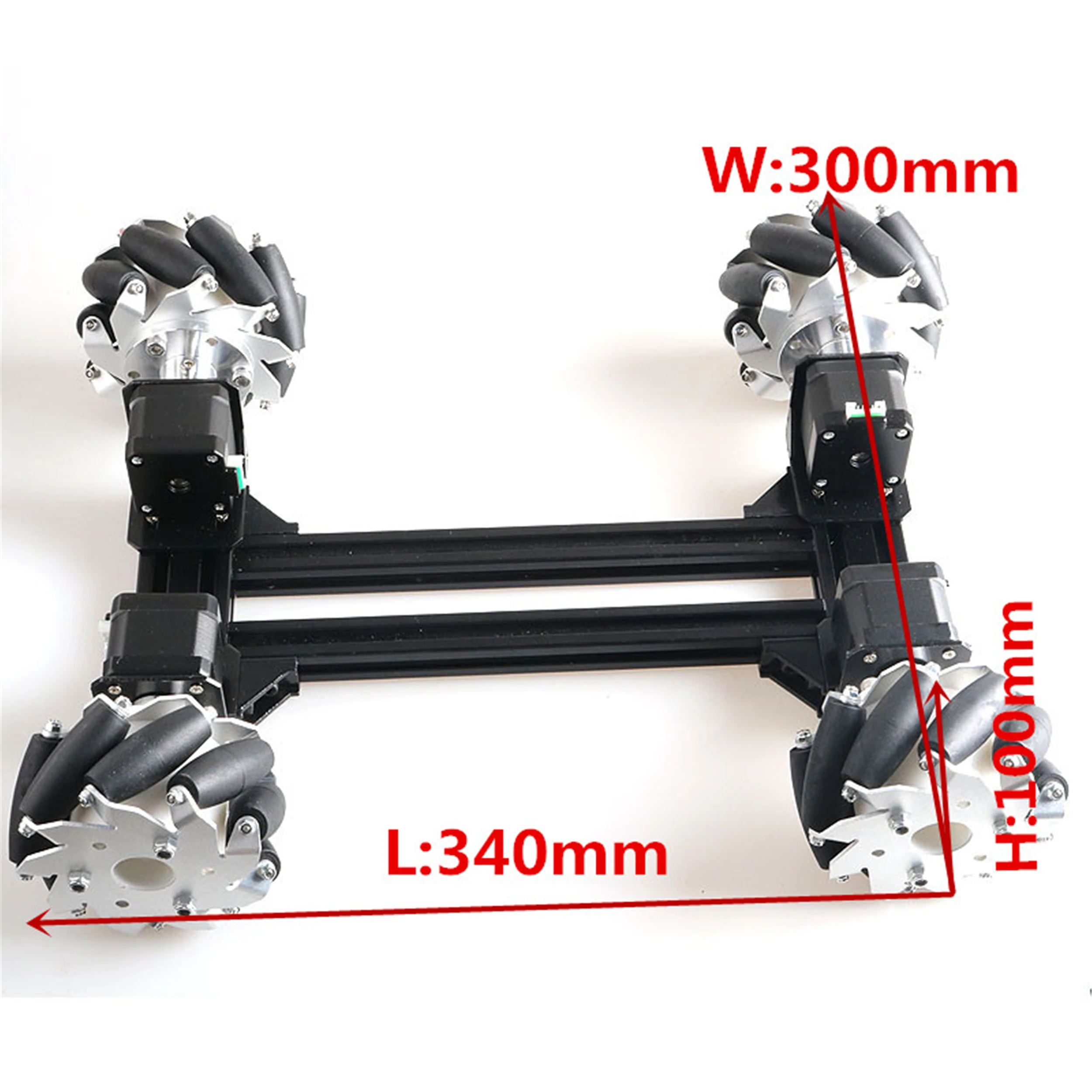 100mm Mecanum Omni Wheel High Power Metal RC Robot Tank Chassis Kit + Wireless Controller 4pcs 42-Stepper Motor DIY For Arduino
100mm Mecanum Omni Wheel High Power Metal RC Robot Tank Chassis Kit + Wireless Controller 4pcs 42-Stepper Motor DIY For Arduino