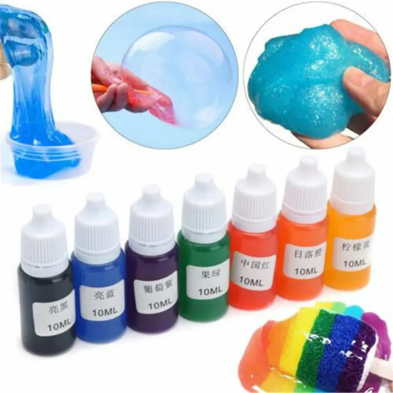7 Colors Liquid Snow Mud Slime Kit Resin Pigment DIY Making Crafts Magic 10ml 
7 Colors Liquid Snow Mud Slime Kit Resin Pigment DIY Making Crafts Magic 10ml