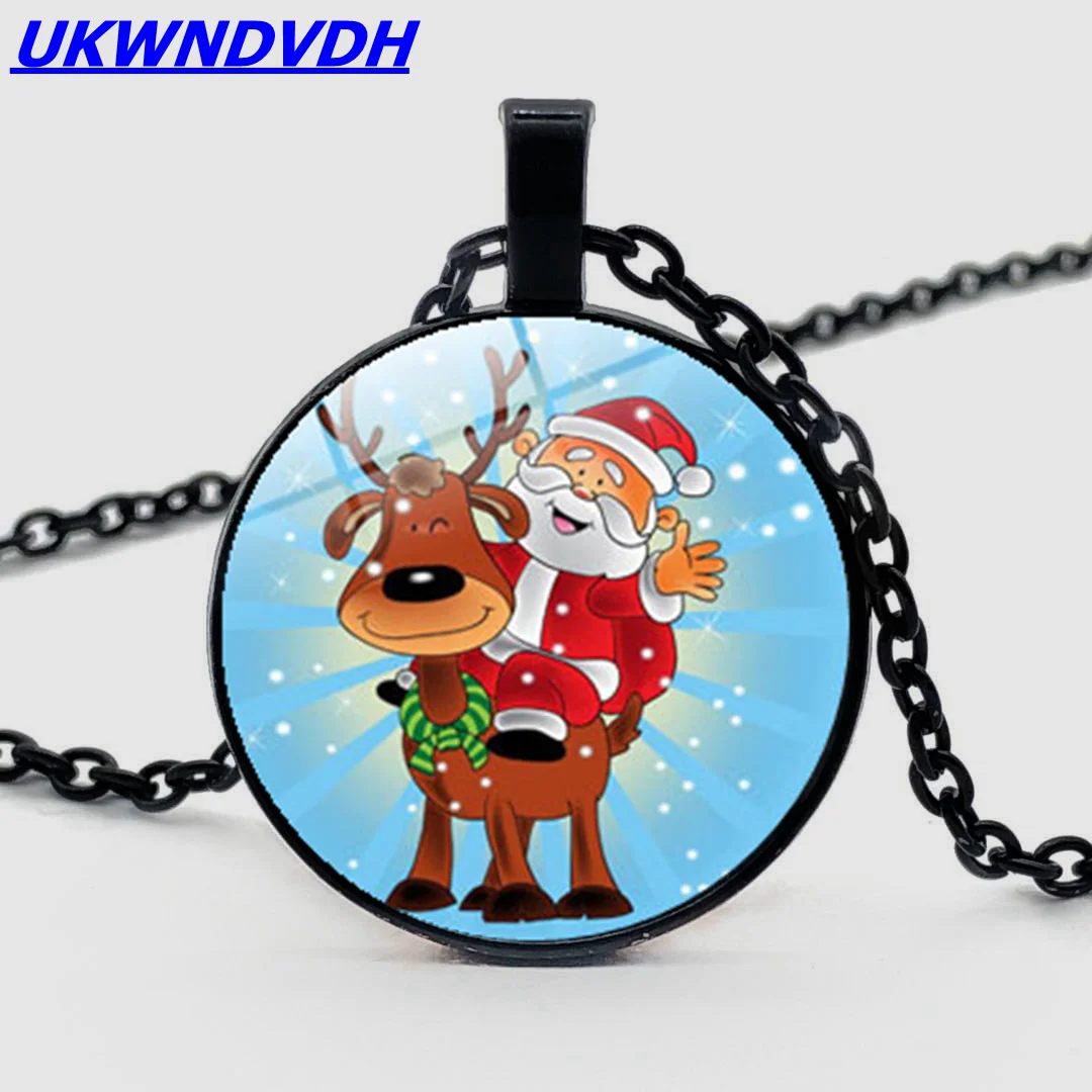 Cartoon Santa Snowflake Necklace Fashion Glass Pendant Male Necklace 
Cartoon Santa Snowflake Necklace Fashion Glass Pendant Male Necklace