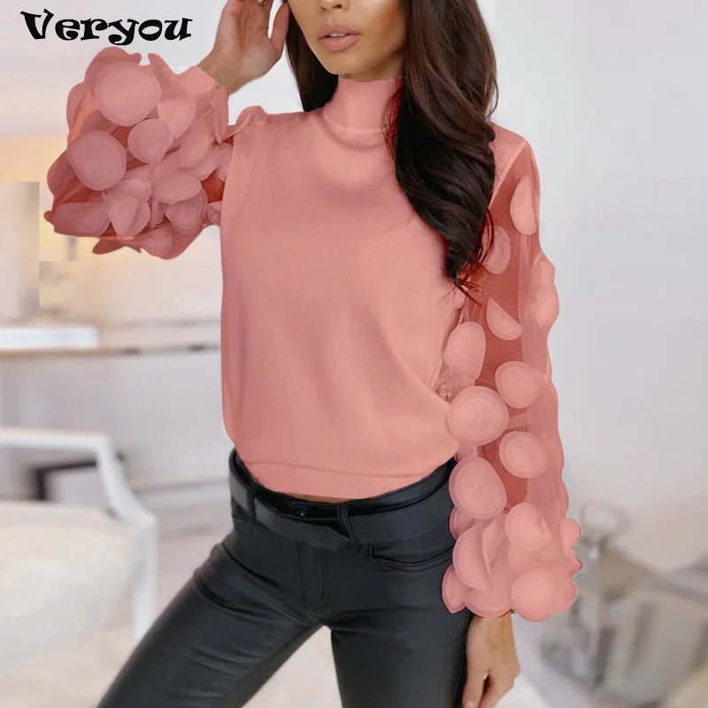 Fashion Women Spring Autumn Shirts Dot Print Lace Shirts Women Through O-Neck Puff Sleeve Solid Color Slim Pullovers Top 2021
Fashion Women Spring Autumn Shirts Dot Print Lace Shirts Women Through O-Neck Puff Sleeve Solid Color Slim Pullovers Top 2021