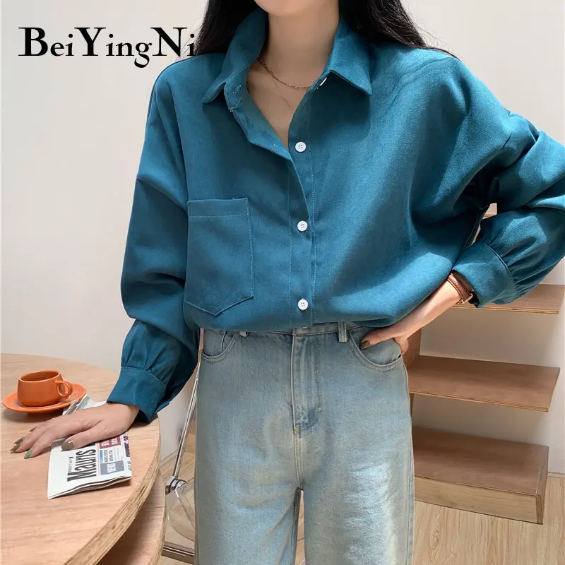 Beiyingni Korean Vintage Oversized Shirts Womens Buttons Loose Spring Autumn Long Sleeve Blouses Female Pocket Camiseta Mujer
Beiyingni Korean Vintage Oversized Shirts Womens Buttons Loose Spring Autumn Long Sleeve Blouses Female Pocket Camiseta Mujer