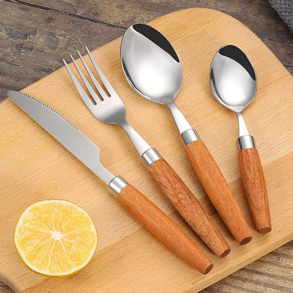 Dinner Fork Wooden Handle Insulation Stainless Steel Eco-friendly Corrosion Resistant Dessert Spoon Knife Fork Kitchen Tableware
Dinner Fork Wooden Handle Insulation Stainless Steel Eco-friendly Corrosion Resistant Dessert Spoon Knife Fork Kitchen Tableware