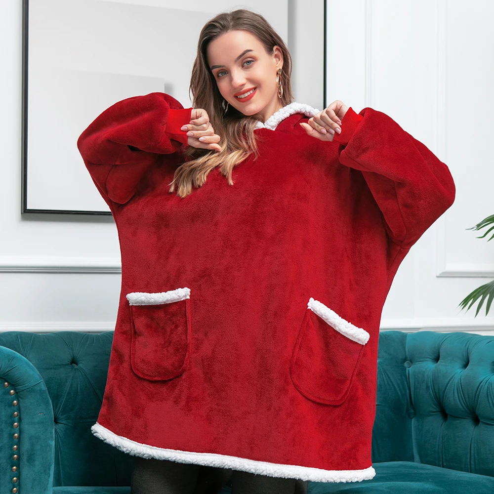 Super Dalian Hoodie Blanket Sleeve Home Furnishing Tops Plaid Winter Fleece Hoodie Women Pocket Women Hooded Sweater Oversized F
Super Dalian Hoodie Blanket Sleeve Home Furnishing Tops Plaid Winter Fleece Hoodie Women Pocket Women Hooded Sweater Oversized F