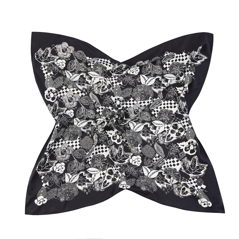 90cm Brand Design Scarf Women Bandana Handmade Curled Twill Silk Hijab Square Scarf Hand painted rose Foulard Head Scarves
90cm Brand Design Scarf Women Bandana Handmade Curled Twill Silk Hijab Square Scarf Hand painted rose Foulard Head Scarves