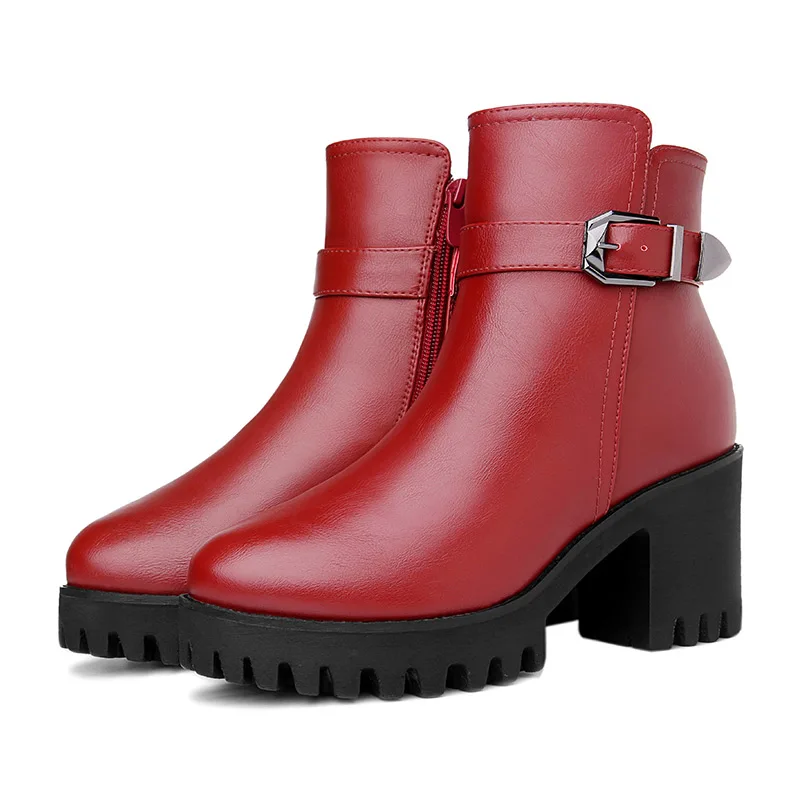 MOOLECOLE Fashion Women Winter Boots Short Plush Warm Women Boots Square Heels Round Toe Heel Height 8 CM Women Shoes 2-6D613
MOOLECOLE Fashion Women Winter Boots Short Plush Warm Women Boots Square Heels Round Toe Heel Height 8 CM Women Shoes 2-6D613