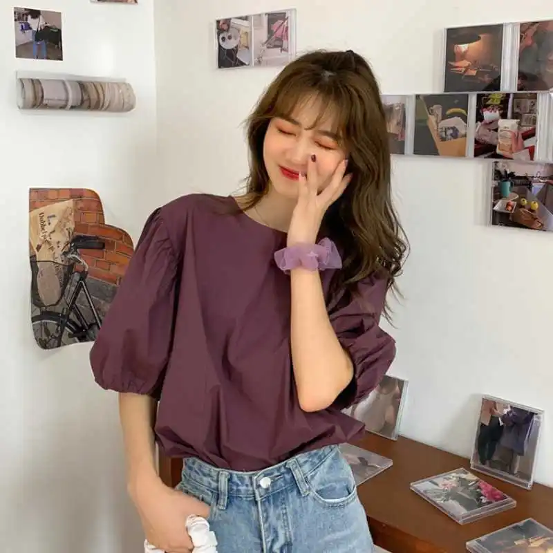 Shirt Women's New 2021 Fashionable French Style Puff Sleeve Suspender Pants Matching Top Chiffon Half Sleeve Shirt
Shirt Women's New 2021 Fashionable French Style Puff Sleeve Suspender Pants Matching Top Chiffon Half Sleeve Shirt