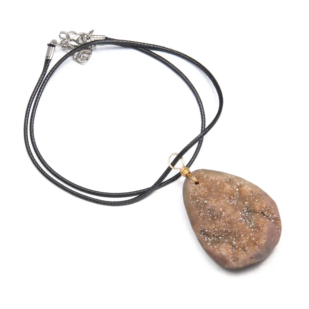 Fashion Irregular Drop-Shaped Necklace Natural Semi-Precious Stone Agate Quartz Necklace for Unisex Charming Jewelry Gift
Fashion Irregular Drop-Shaped Necklace Natural Semi-Precious Stone Agate Quartz Necklace for Unisex Charming Jewelry Gift