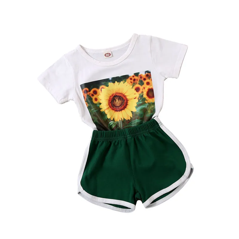 2020 Newborn Girls 2T-7T Sunflower Printed Short Sleeve O-Neck Ruffle Tops Shorts Girl Causal Outfits Summer Clothes
2020 Newborn Girls 2T-7T Sunflower Printed Short Sleeve O-Neck Ruffle Tops Shorts Girl Causal Outfits Summer Clothes