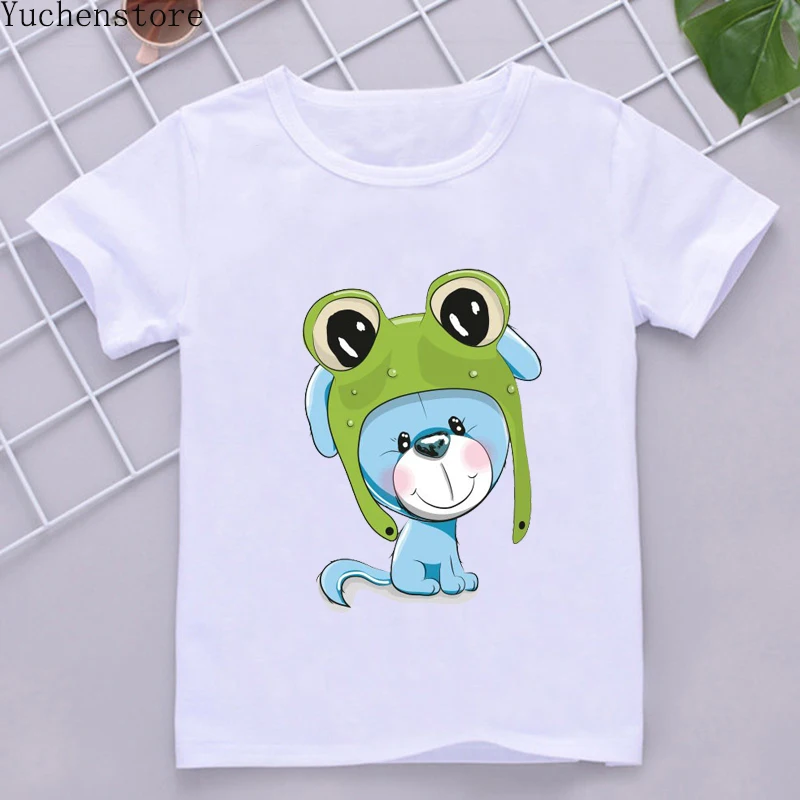 Детская одежда 2022 летняя футболка с милым 3d-медведем детская топ коротким