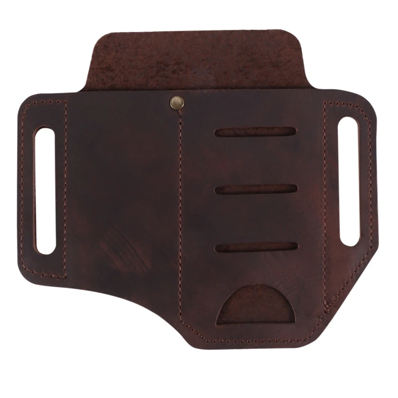 Pocket EDC Organizer Leather Slip Sheath with 2 Pockets for Knife/Tool/Flashlight/ Pen &EDC Gears Pocket
Pocket EDC Organizer Leather Slip Sheath with 2 Pockets for Knife/Tool/Flashlight/ Pen &EDC Gears Pocket