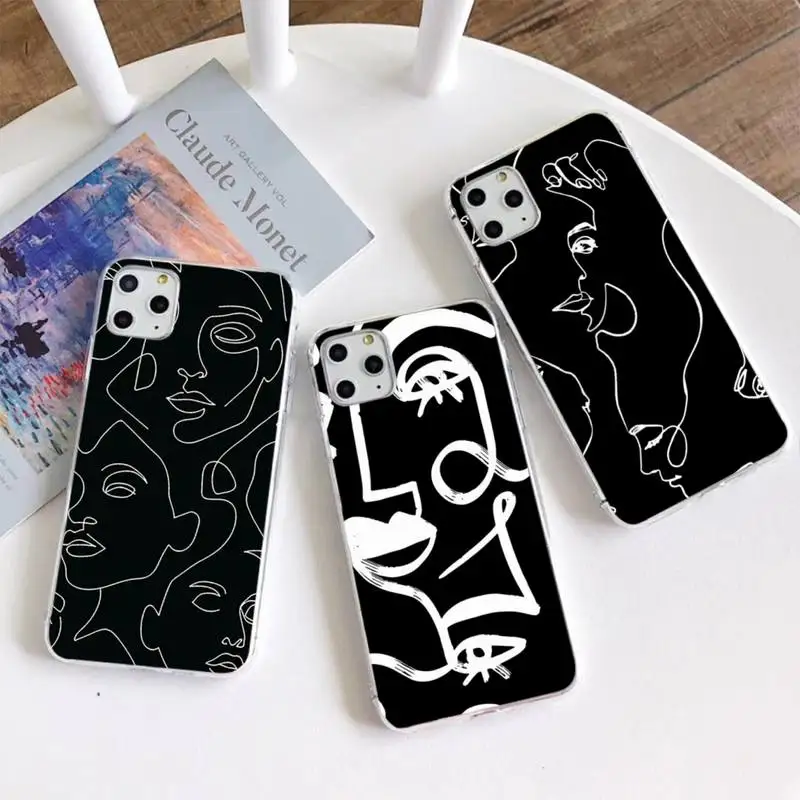 black and white Abstract Line Art Face Phone Case For iphone 12 11 Pro Max Mini XS Max 8 7 6 6S Plus X 5S SE 2020 XR Soft cover
black and white Abstract Line Art Face Phone Case For iphone 12 11 Pro Max Mini XS Max 8 7 6 6S Plus X 5S SE 2020 XR Soft cover