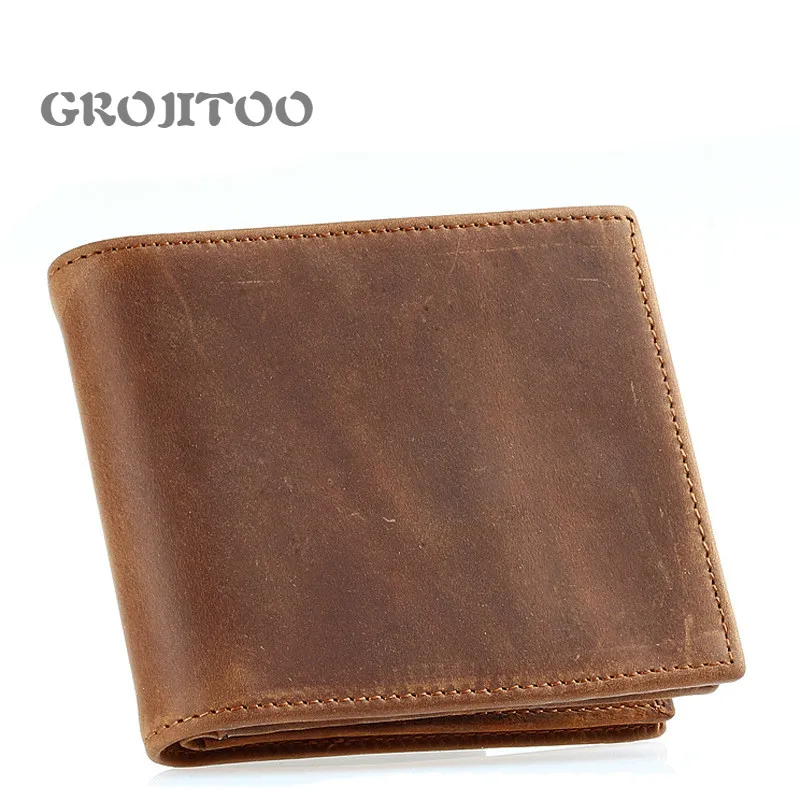 Новый кошелек из кожи Crazy Horse GROJITOO, короткий кошелек из натуральной кожи для мужчин, модный мужской кошелек на молнии
Новый кошелек из кожи Crazy Horse GROJITOO, короткий кошелек из натуральной кожи для мужчин, модный мужской кошелек на молнии