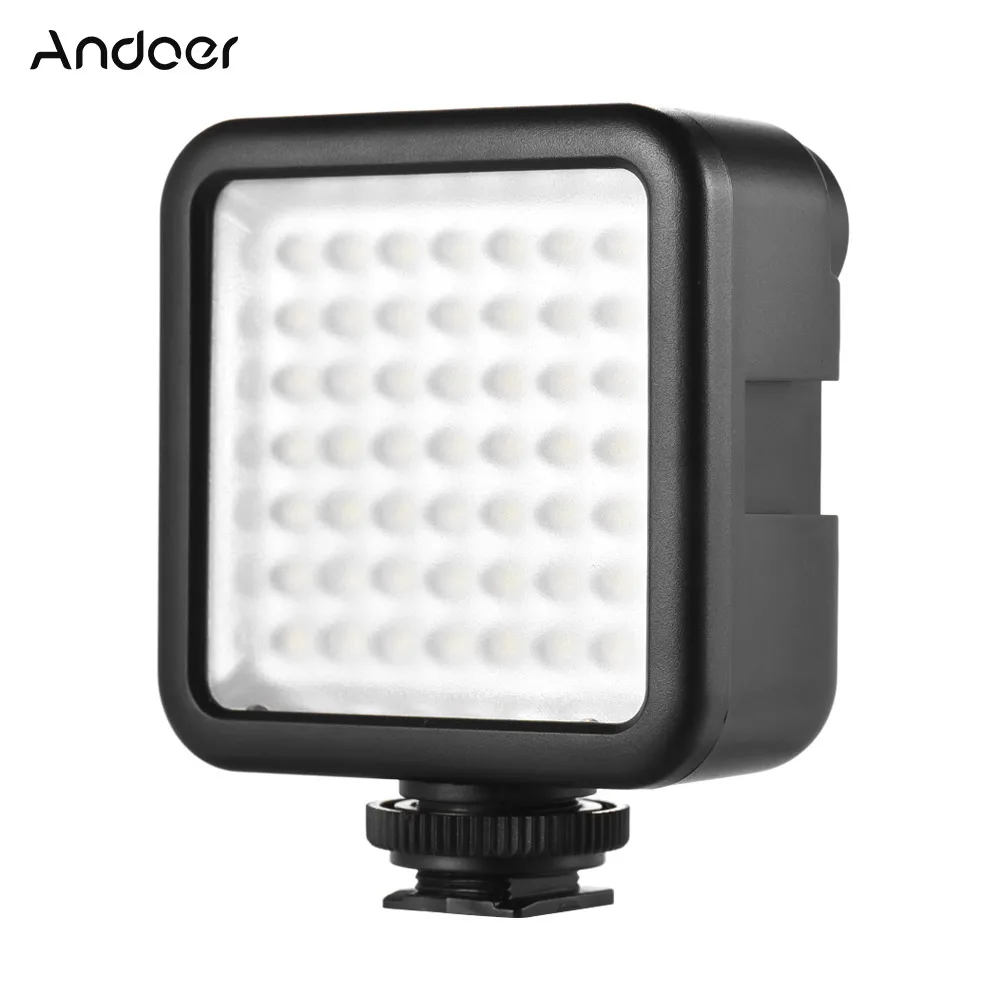 

Andoer W49 мини-камера Светодиодная панель освещения для Canon Nikon Sony A7 DSLR с регулируемой яркостью Видео Освещение 6000K освещение для фотосъемки