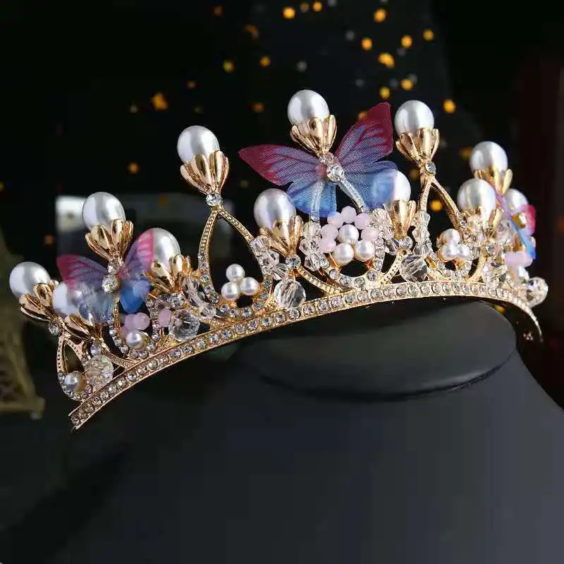 Girls Pearl Crown Headdress Handmade Crystal Children's Fine Jewelry Stage Show Dress Accessories Butterfly Princess Crown
Girls Pearl Crown Headdress Handmade Crystal Children's Fine Jewelry Stage Show Dress Accessories Butterfly Princess Crown