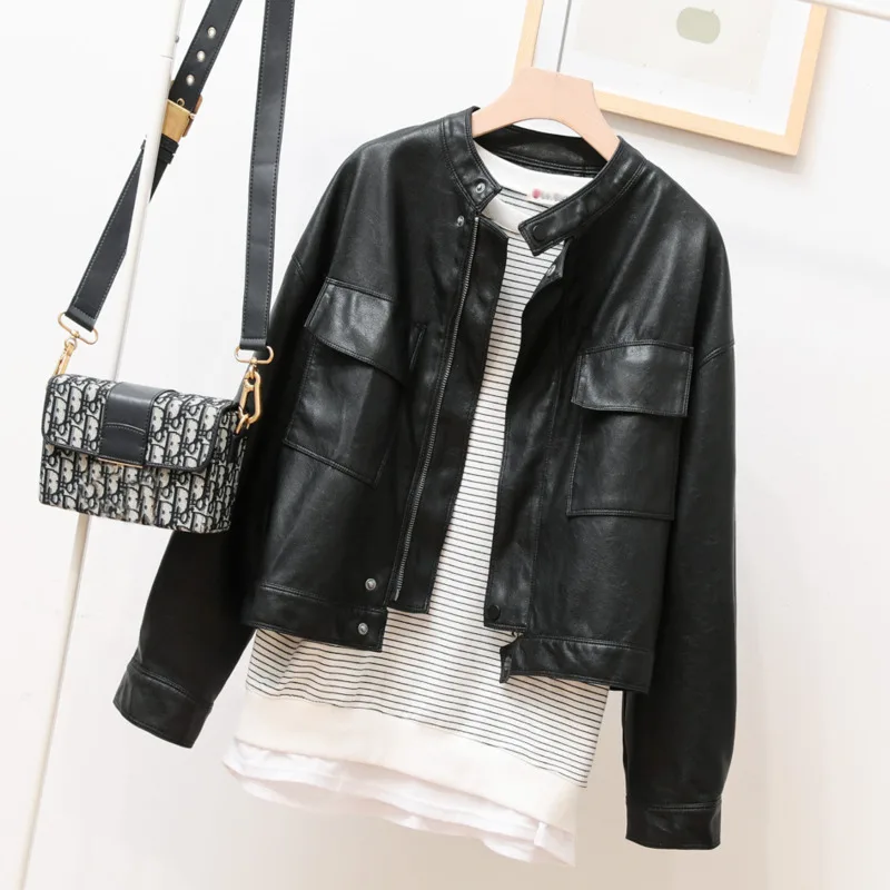 LANMREM Leather Aviator Turn-down Collar Pockets Jacket Womens Autumn Jackets Biker Temperament 2021 New Listing 2K2320
LANMREM Leather Aviator Turn-down Collar Pockets Jacket Womens Autumn Jackets Biker Temperament 2021 New Listing 2K2320