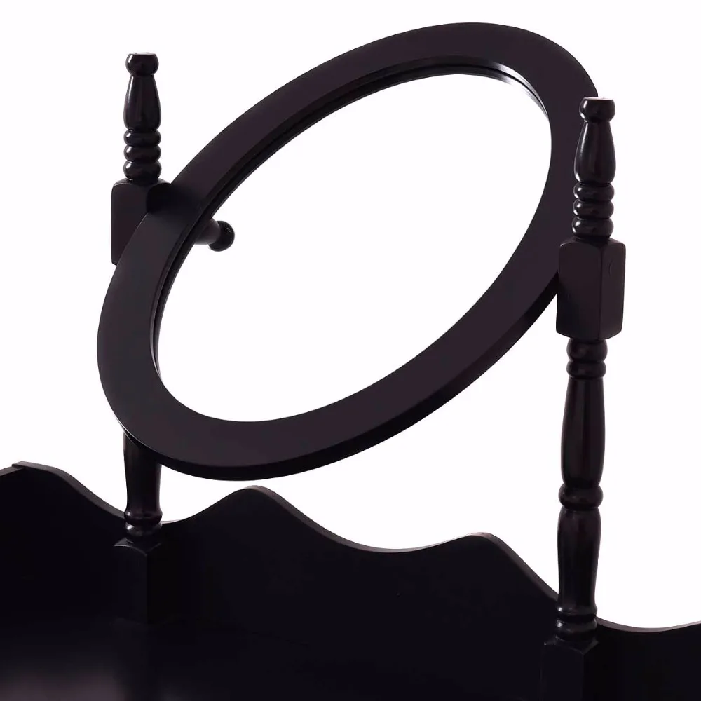 Goplus Black White Vanity Wood Makeup Dressing Table Stool Set Modern Dressers for Bedroom With Swivel Mirror and Stool HW52600
Goplus Black White Vanity Wood Makeup Dressing Table Stool Set Modern Dressers for Bedroom With Swivel Mirror and Stool HW52600