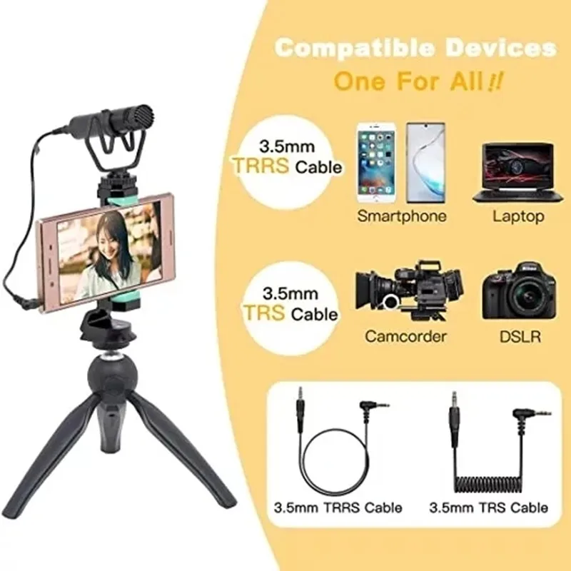 SYNCO Mic-M1 M1 Microphone Cardioid Shotgun for iPhone Android Smartphone Canon Nikon Sony DSLR Camera Consumer Camcorder PC Mic
SYNCO Mic-M1 M1 Microphone Cardioid Shotgun for iPhone Android Smartphone Canon Nikon Sony DSLR Camera Consumer Camcorder PC Mic