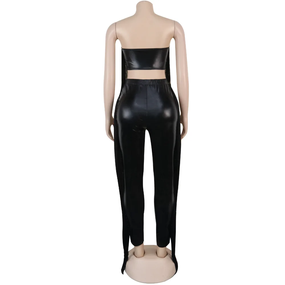 European sexy night club solid color women's suit fashion slim off shoulder sleeveless bra and trousers two piece set
European sexy night club solid color women's suit fashion slim off shoulder sleeveless bra and trousers two piece set