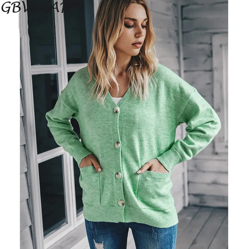 Women Casual Loose Pockets Solid Knitted Cardigan Sweater Female Long Sleeve V Neck Single Breasted Autumn Warm Sweater Jacket
Women Casual Loose Pockets Solid Knitted Cardigan Sweater Female Long Sleeve V Neck Single Breasted Autumn Warm Sweater Jacket