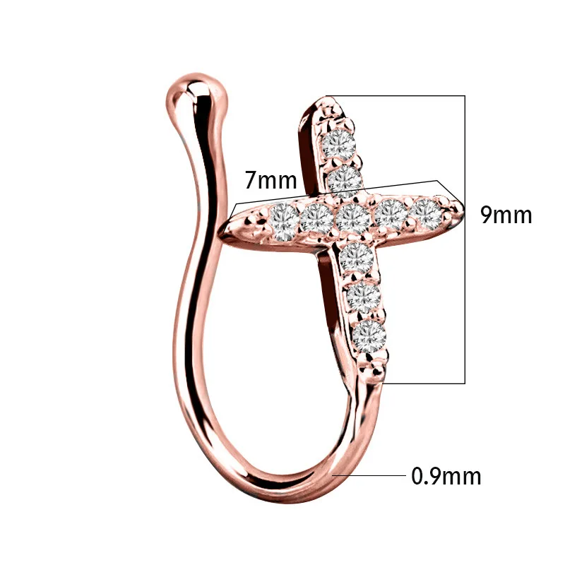 Golden Nose Fake Piercing Rings Anodized Cross Retainer Zircon Nase Septum Nonporous Nose Clip Rings Stud Fashion Jewelry
Golden Nose Fake Piercing Rings Anodized Cross Retainer Zircon Nase Septum Nonporous Nose Clip Rings Stud Fashion Jewelry