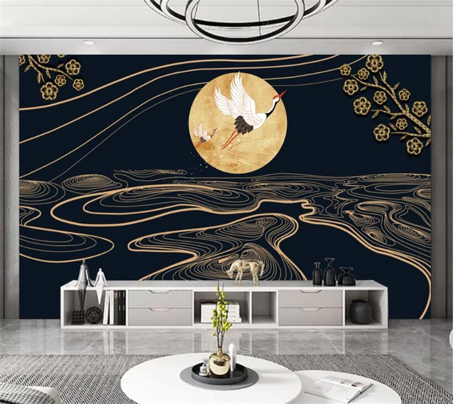 beibehang Custom large murals, light luxury embossed lines, mountains, water, cranes, national tide background wallpaper 
beibehang Custom large murals, light luxury embossed lines, mountains, water, cranes, national tide background wallpaper