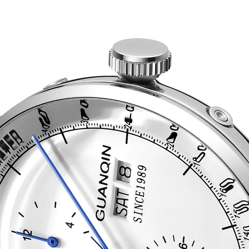 Оригинальные Брендовые мужские часы GUANQIN с датой автоматические механические