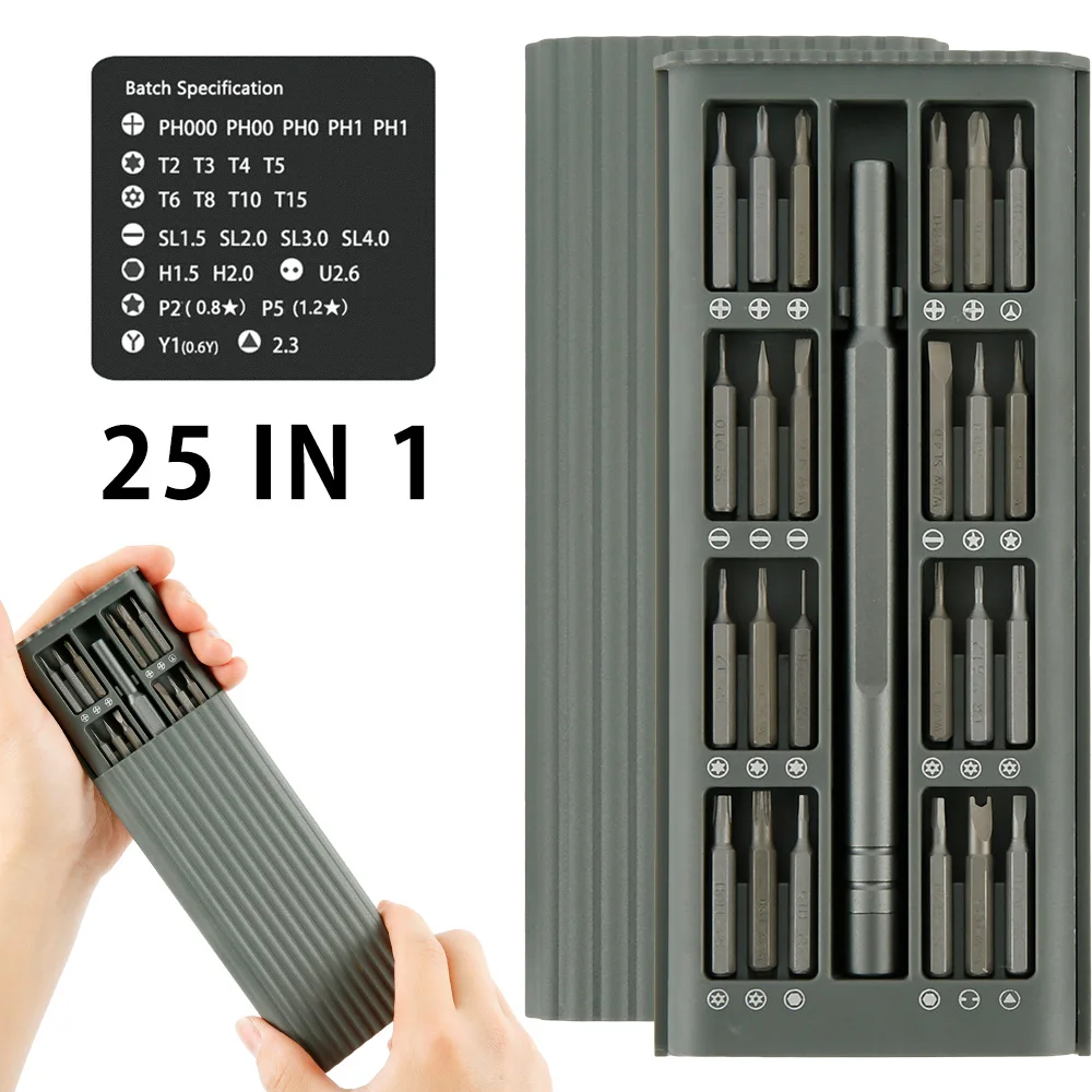 25 In 1 Screwdriver Set with Storage Box Multifunctional Steel Driver Group Precision Screwdrivers Bit Professional Repair Tool
25 In 1 Screwdriver Set with Storage Box Multifunctional Steel Driver Group Precision Screwdrivers Bit Professional Repair Tool