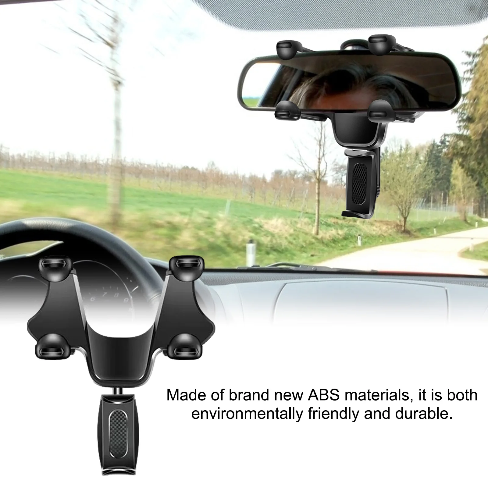 

Universal Car Rearview Mirror Mount Mobile Phone Stands Adjustable Phone Car Holder 360 Degrees Smartphone Stand