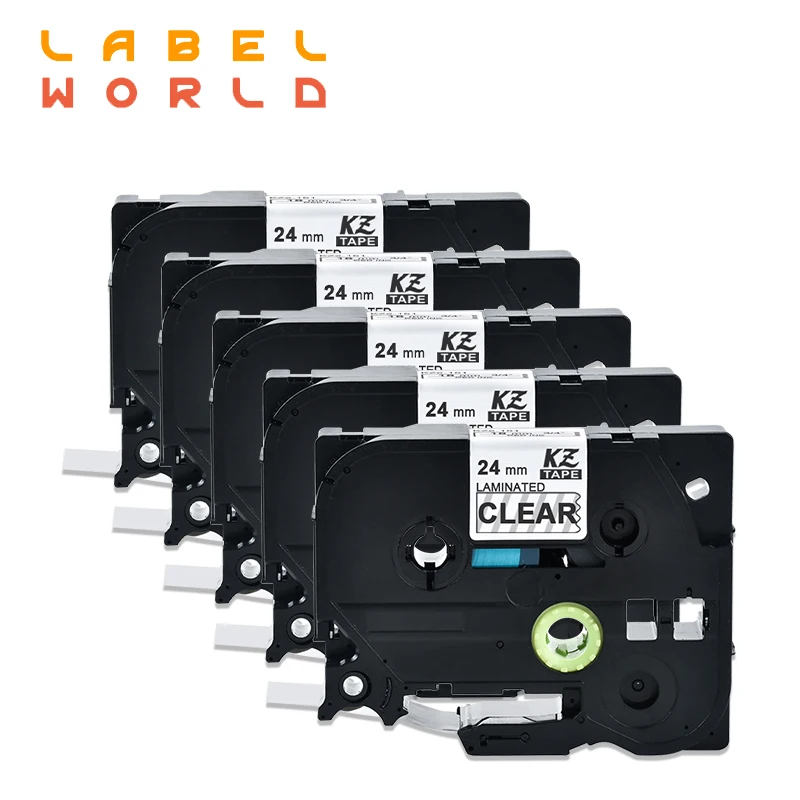 Label World 24mm TZe black on clear tze-151 label tape Compatible for brother P-TOUCH label printer ribbon 5 PACK
Label World 24mm TZe black on clear tze-151 label tape Compatible for brother P-TOUCH label printer ribbon 5 PACK