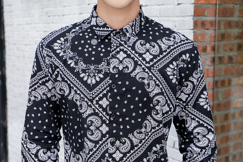 Men's Vintage Harajuku Shirt Long-sleeved Slim Fashion Floral Shirt Slim Streetwear Tops Social Party Blouse Camisas Para Hombre
Men's Vintage Harajuku Shirt Long-sleeved Slim Fashion Floral Shirt Slim Streetwear Tops Social Party Blouse Camisas Para Hombre