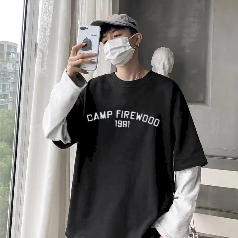 T-shirts Men Street Long-sleeved Fake Two-piece Letter Print T-shirt Student Korean Fashion Clothes Trend Oversize Men Clothes
T-shirts Men Street Long-sleeved Fake Two-piece Letter Print T-shirt Student Korean Fashion Clothes Trend Oversize Men Clothes