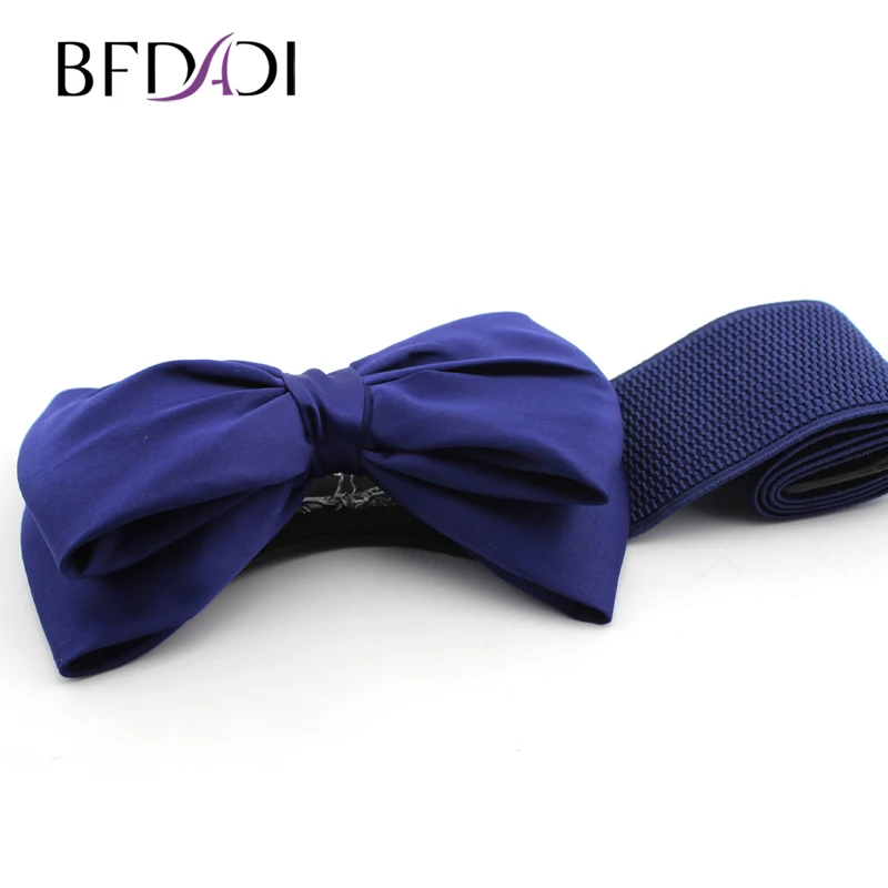 Фото BFDADI Cummerbund 2019 самые модные женские ремни ярких цветов с бантом широкий эластичный