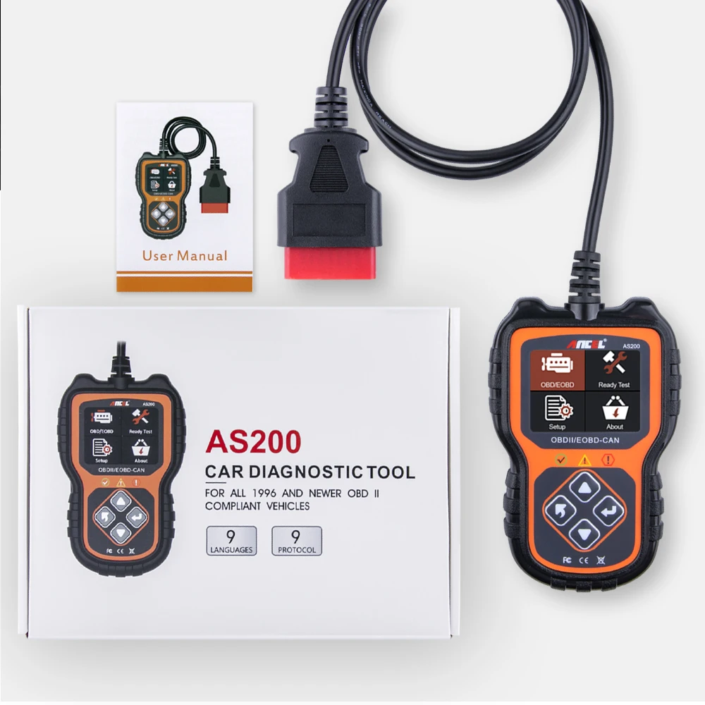 ANCEL AS200 OBD2 EOBD Scanner OBD2 Function Code Reader Scanner Car Diagnostic Tool With Russian Multi-language Engine Check
ANCEL AS200 OBD2 EOBD Scanner OBD2 Function Code Reader Scanner Car Diagnostic Tool With Russian Multi-language Engine Check