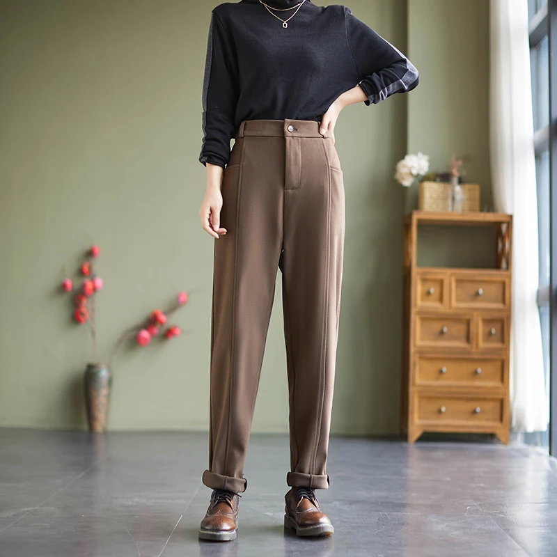 S-5XL Chic Women Casual Loose Woolen Harem Pants 2022 Spring Autumn Pantalon Female High Waist Office Ladies Trousers W433a 
S-5XL Chic Women Casual Loose Woolen Harem Pants 2022 Spring Autumn Pantalon Female High Waist Office Ladies Trousers W433a