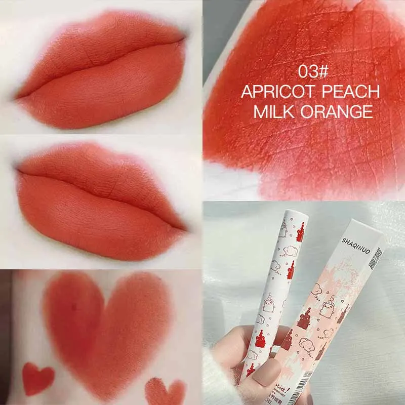 

6 Shades Matte Lip Gloss Smooth Velvet Liquid Lipstick Long Lasting Lips Makeup Lip Colour Tint Women Cosmetics TSLM1