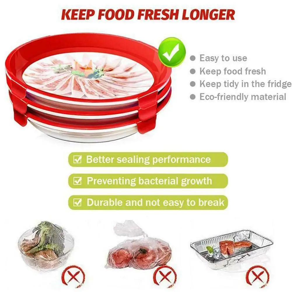 Creative Round Food Preservation Tray Food Fresh Keeping Fresh Spacer Organizer Food Preservate Refrigerator Food Storage
Creative Round Food Preservation Tray Food Fresh Keeping Fresh Spacer Organizer Food Preservate Refrigerator Food Storage