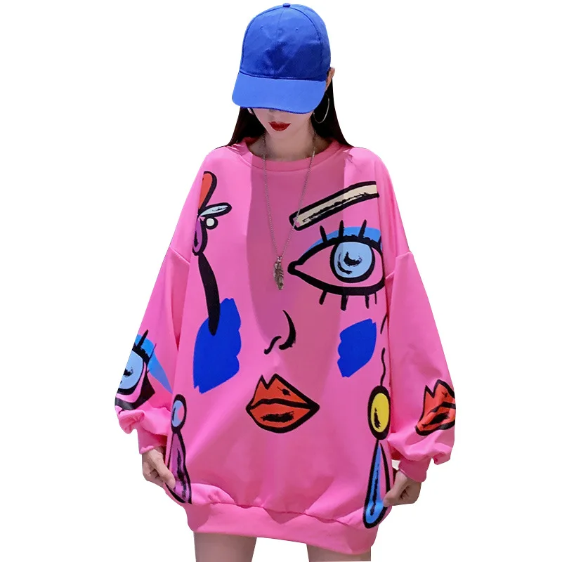 Donsignet Fashion Women's Sweatshirts Round Neck Pullover Personalized Printing Loose Oversized Knitted Long-sleeved Sweatshirts
Donsignet Fashion Women's Sweatshirts Round Neck Pullover Personalized Printing Loose Oversized Knitted Long-sleeved Sweatshirts