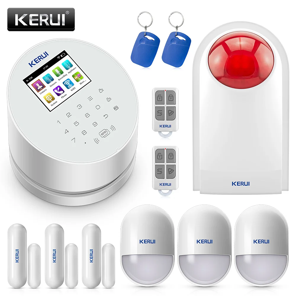 

KERUI W2 Scheduled Arm APP Remote Control Wireless WiFi GSM PSTN Home Security Alarm System with RFID Card Siren Alert Systems