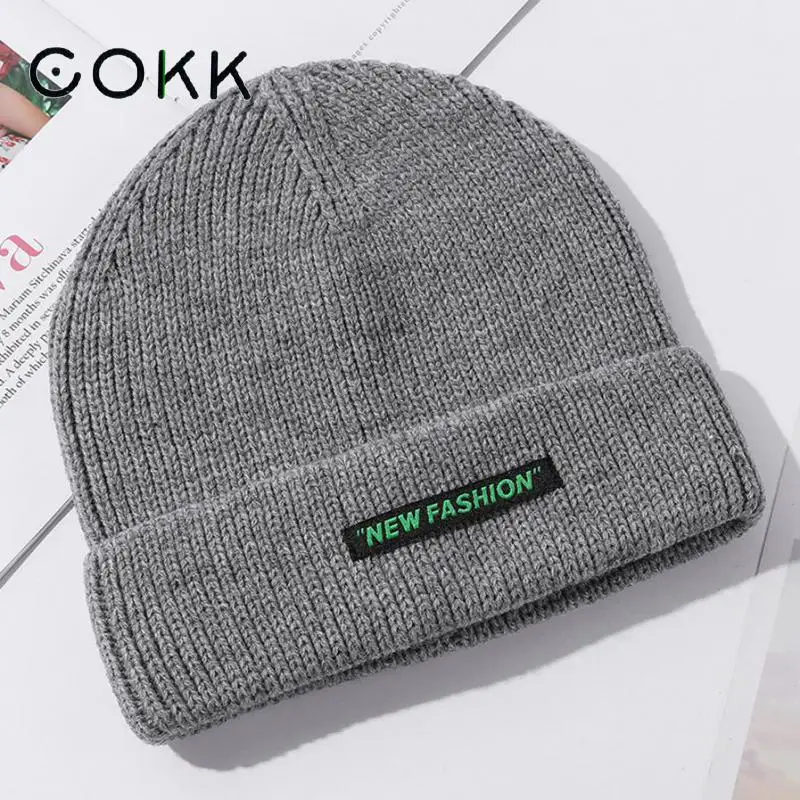 COKK Winter Beanie Hats For Women Men Knitted Cap Ear Protection Thick Warm Solid Color Cloth Label Bonnet Winter Cap Female New
COKK Winter Beanie Hats For Women Men Knitted Cap Ear Protection Thick Warm Solid Color Cloth Label Bonnet Winter Cap Female New