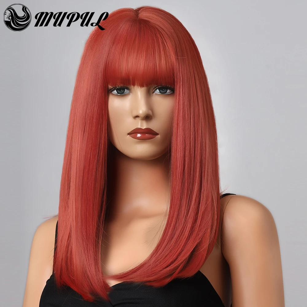 Long Straight Red Colored Cosplay Synthetic Wigs With Bangs For White Women Daily Natural Heat Resistant Fiber Hair Female Wig
Long Straight Red Colored Cosplay Synthetic Wigs With Bangs For White Women Daily Natural Heat Resistant Fiber Hair Female Wig
