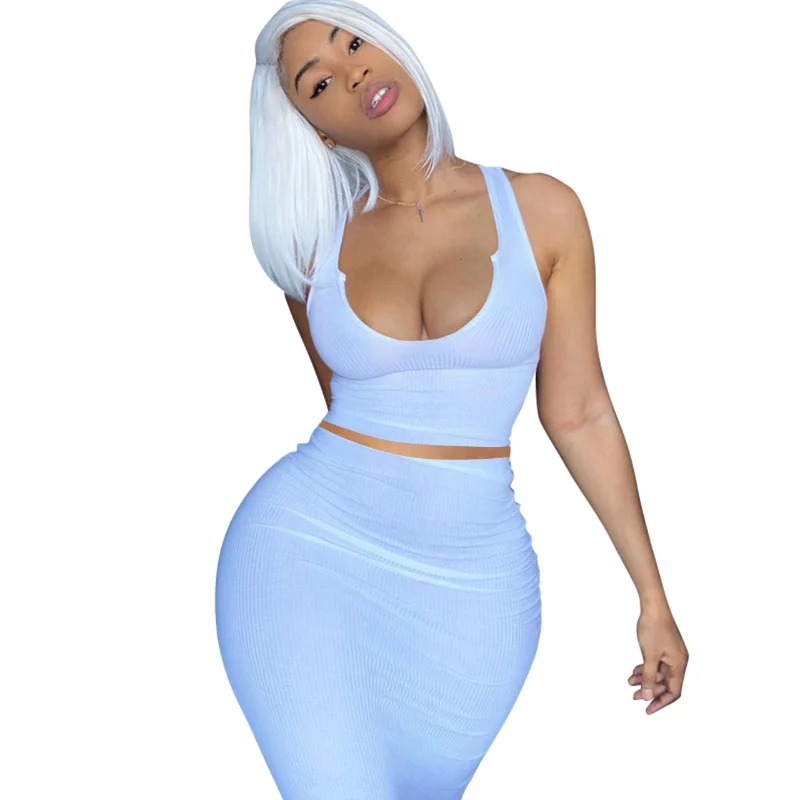 2021 Spring And Summer Sexy European And American V-Neck Camisole Women Set Long Skirt Bag Hip Sleeveless
2021 Spring And Summer Sexy European And American V-Neck Camisole Women Set Long Skirt Bag Hip Sleeveless
