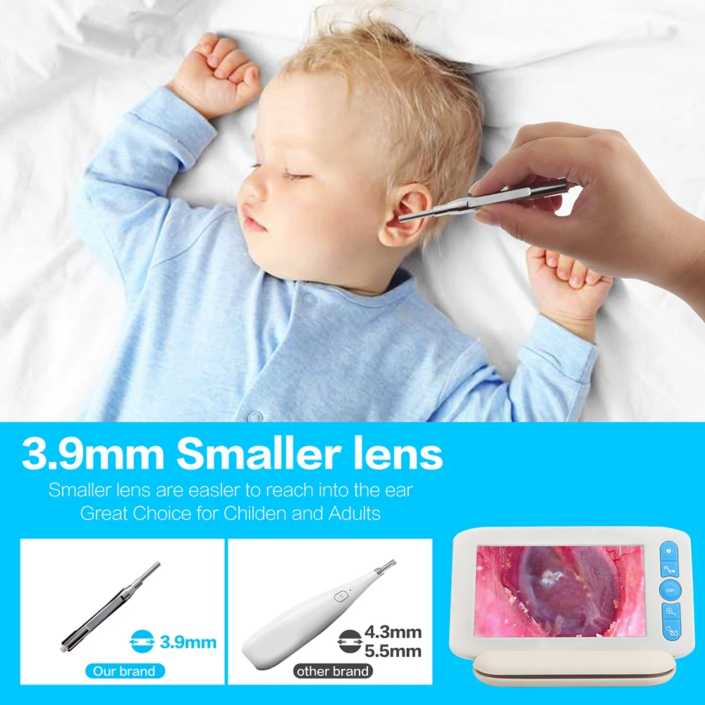 Digital Otoscope w/ 6 LEDs Lights 32G TFcard 3.9mmm 1080P High Definition Ear Scope Camera 4.3in IPS Screen Earwax Removal Tool
Digital Otoscope w/ 6 LEDs Lights 32G TFcard 3.9mmm 1080P High Definition Ear Scope Camera 4.3in IPS Screen Earwax Removal Tool
