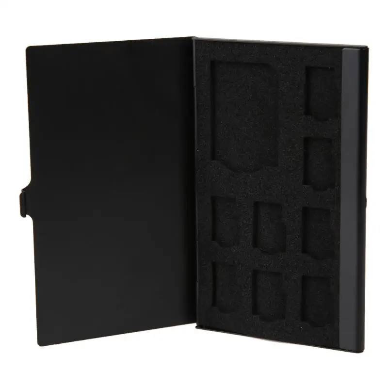 Portable Menmory Card Case Monolayer Aluminum 1SD+ 8TF Micro SD Card Pin Storage Box Case Holder Memory Card Storage Cases Black
Portable Menmory Card Case Monolayer Aluminum 1SD+ 8TF Micro SD Card Pin Storage Box Case Holder Memory Card Storage Cases Black