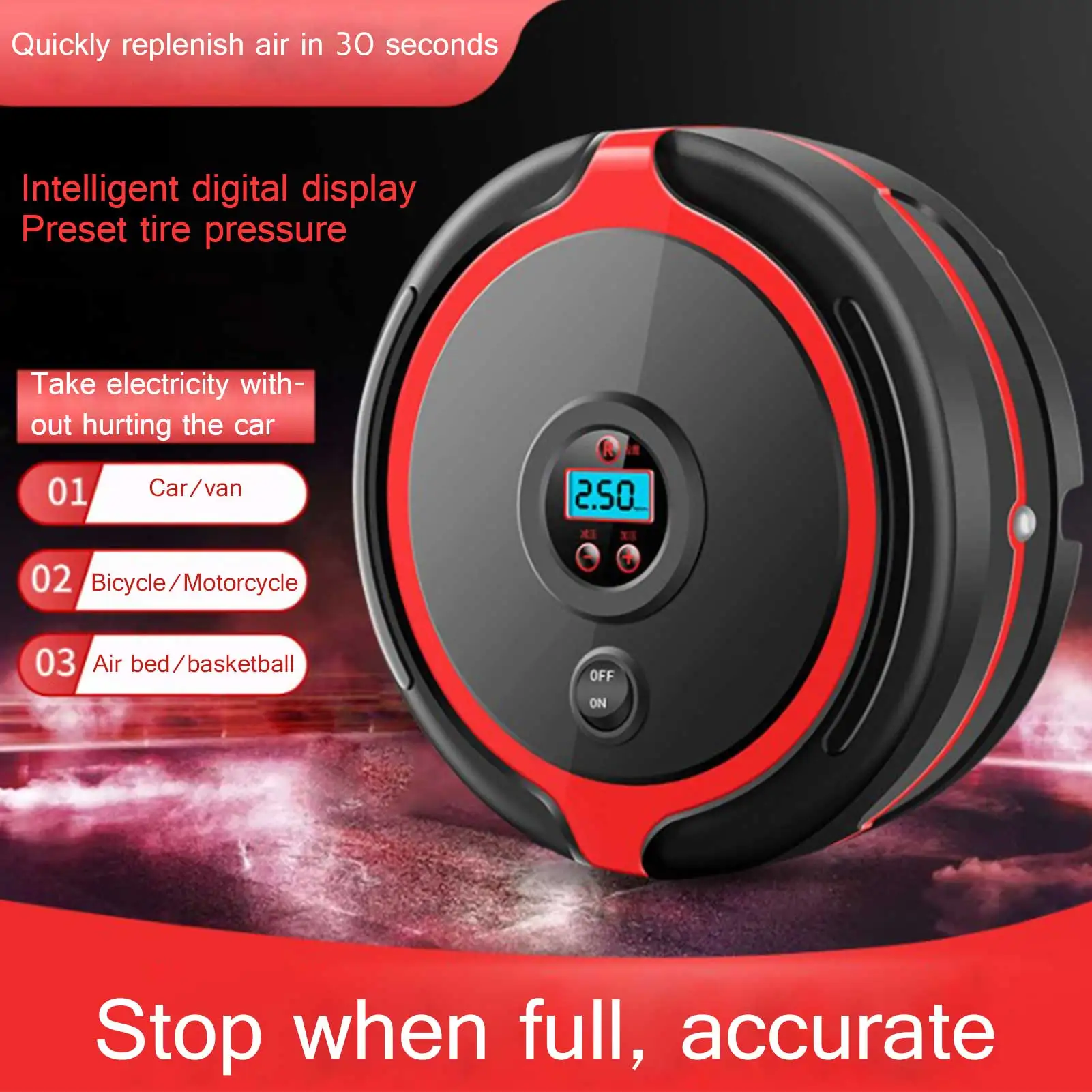 Electric Car Air Pump Portable Mini Tire Inflator Air Compressor Mini Tyre Inflator Auto Bike Bicycle Motorcycle Compressor
Electric Car Air Pump Portable Mini Tire Inflator Air Compressor Mini Tyre Inflator Auto Bike Bicycle Motorcycle Compressor
