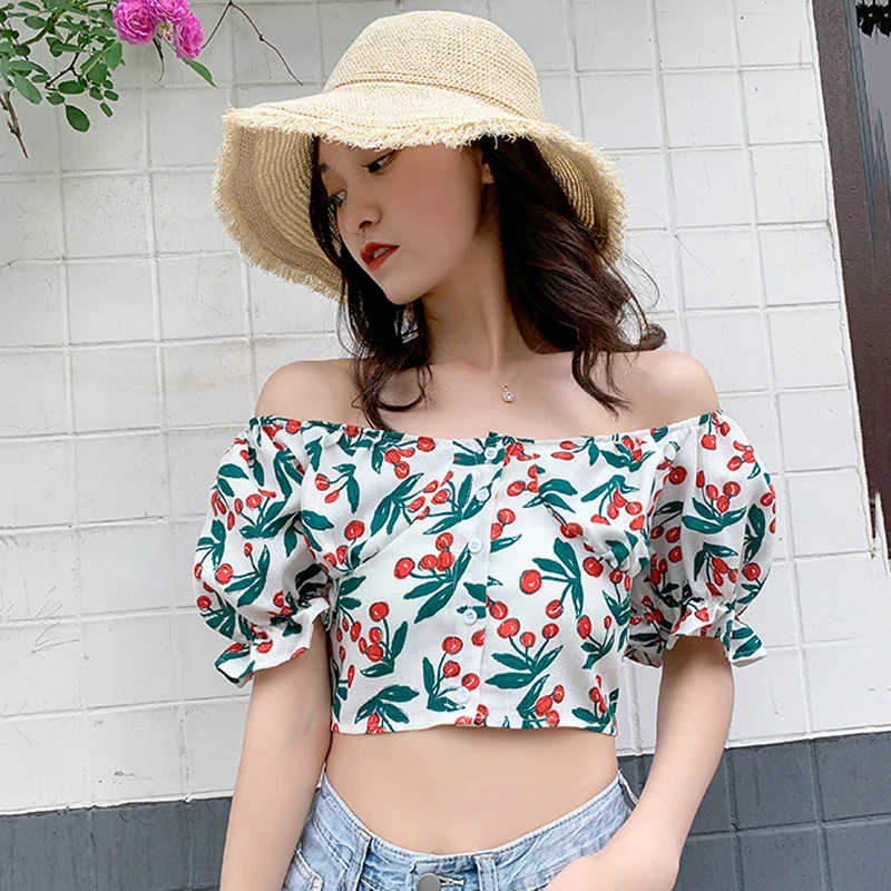 French Romance Blouse Women Crop Top Shirt Waistless Sexy Casual Holiday Beach Blouse Cherry Print Aesthetic Short Shirts Women
French Romance Blouse Women Crop Top Shirt Waistless Sexy Casual Holiday Beach Blouse Cherry Print Aesthetic Short Shirts Women